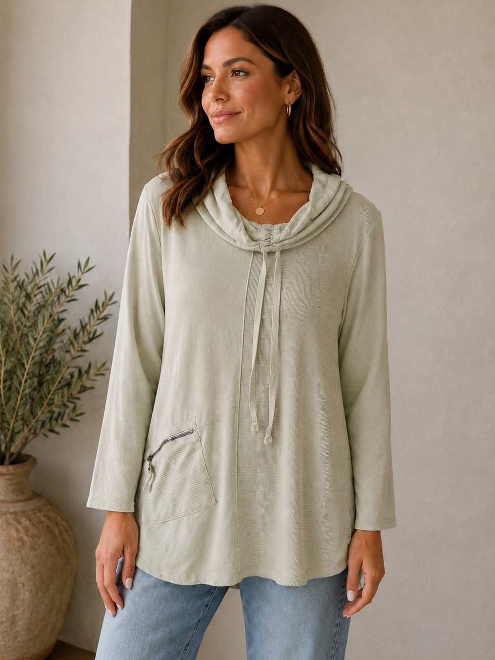 neon buddha Light Green Women's Pullover Top